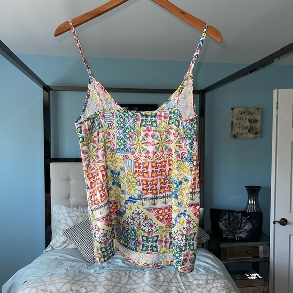 NEW NEVER FULLY DRESSED Dolce Gabbana Majorca Print Paola Tile Print Camisole 4 - Picture 5 of 8